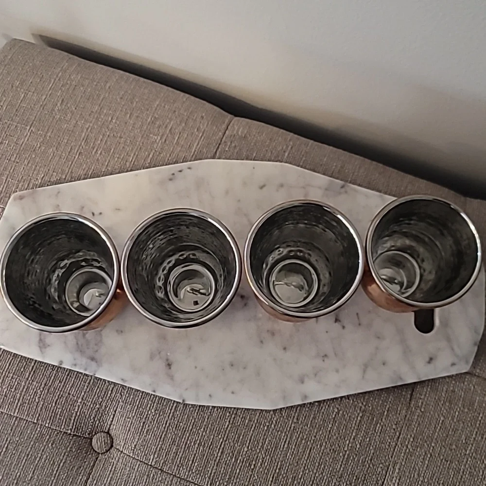 (1770be) PIER 1 IMPORTS Hammered Tumblers, Set of 4